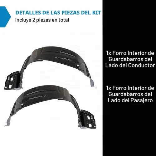 Vista 2 de TRQ Juego de revestimiento de guardabarros interior compatible con Acura RSX 2002-2004 AC1248105 AC1249105