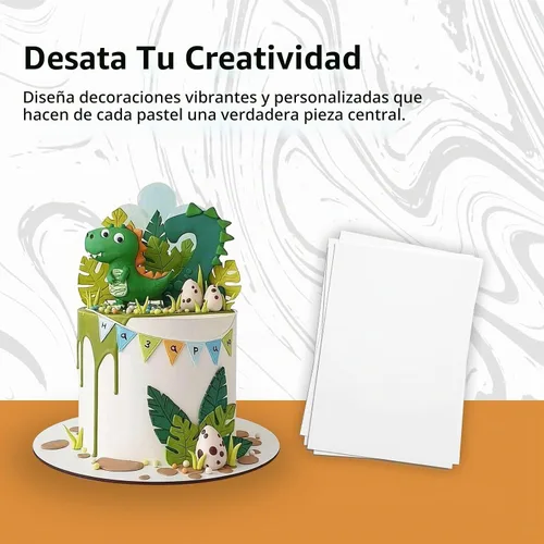 Vista 2 de 25 piezas de papel de oblea comestible de tamaño A4 de 8.5 x 11 pulgadas