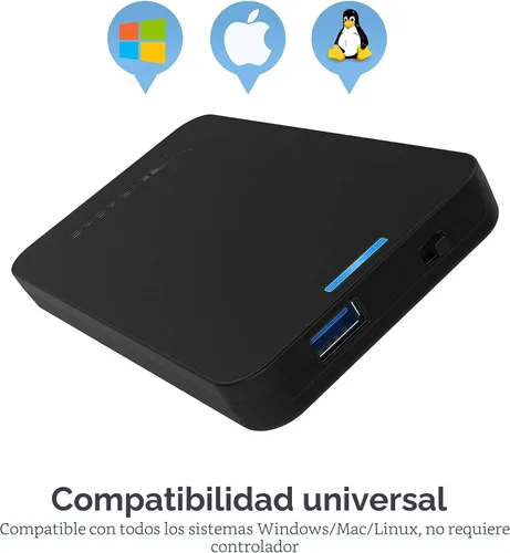Vista 7 de Sabrent disco duro externo 2.5 pulgadas SATA, conexión a USB 3.0, se instala sin herramientas [Optimizado para SSD, admite UASP, SATA III] negro