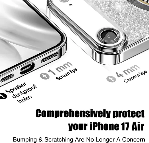 Vista 395 de Misscase Funda magnética con purpurina para iPhone 11 compatible con MagSafe, protección completa, delgada, a prueba de golpes, antiarañazos