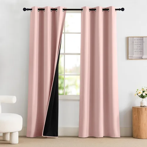 Vista 108 de NICETOWN Cortinas 100% Opacas Cortas de 36 Pulgadas de Largo para Dormitorio, Privacidad Aislamiento Térmico con Ojales Cortinas de Ventana