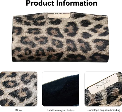 Vista 3 de SOJOS Funda rígida para gafas de sol con estampado de leopardo