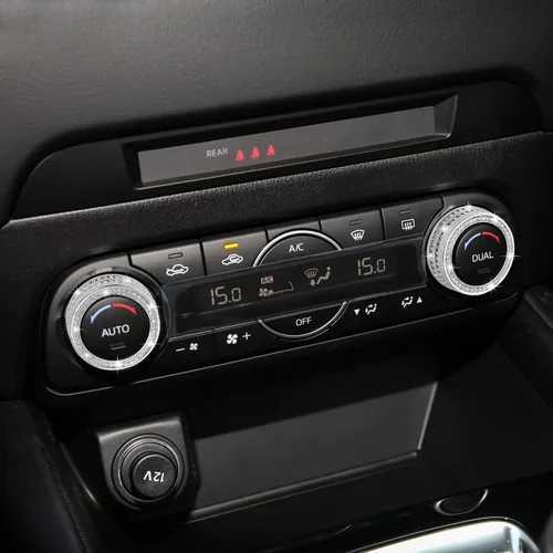 Vista 5 de TOMALL Fundas brillantes para perilla de aire acondicionado para automóvil compatibles con Mazda 3, 6, CX5, CX9, consola central, botón de aire