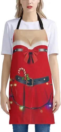Vista 74 de Dreaweet Delantal de cocina unisex con cuello ajustable de Navidad