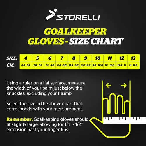 Vista 7 de Storelli - Guantes de portero Lightning, protección de mano de alto impacto con 5 espinas de dedo incorporadas, látex alemán New Basic
