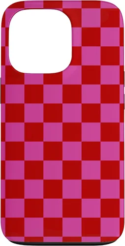 Vista 10 de Red Pink Checkered Checked Pattern Check Design #019 Case for iPhone 17