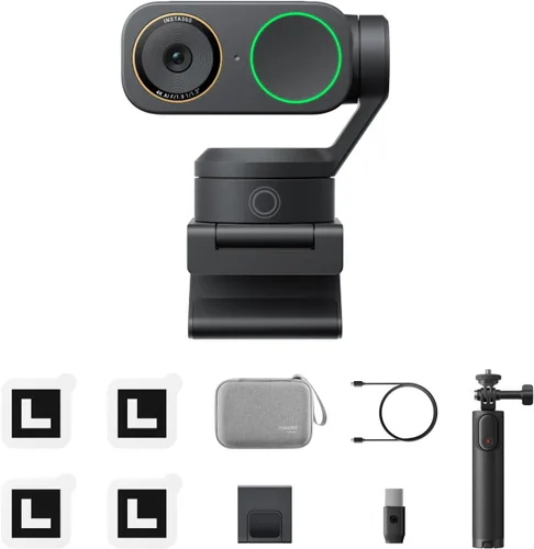 Vista 11 de Insta360 Link 2 Pro - Cámara web PTZ 4K para PC/Mac, sensor de 1/1.3 pulgadas, poca luz, seguimiento AI, HDR, micrófonos direccionales