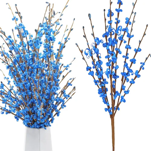 Vista 13 de Wootkey 10 piezas de flores artificiales de jazmín de tallo largo, color naranja quemado, jazmín otoñal, tallos florales de otoño para ramos