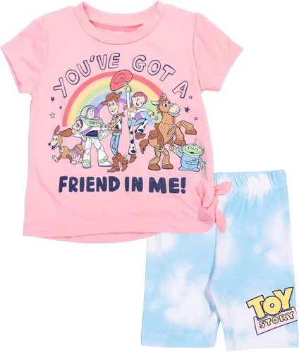 Vista 5 de Disney Lion King Toy Story Moana Simba Nala Jessie Woody - Conjunto de camiseta y pantalones cortos de bicicleta para niñas
