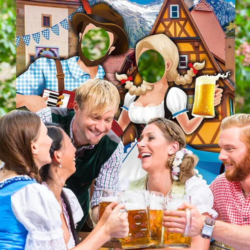Vista 6 de Tudomro Oktoberfest - Cartel para puerta de fotos para parejas, decoración de fiesta, 6 x 4 pies, accesorios para fotos del Oktoberfest, telón