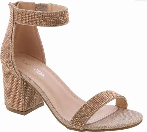 Vista 17 de TOP Moda Darcie-1 Sandalias de Tacón Alto Elegantes con Correa al Tobillo, Suela Antideslizante, Para Bodas, Fiestas, Graduación, Ropa de Noche