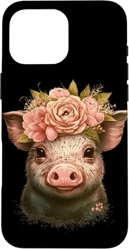 Vista 19 de Pig with Leopard Headband Flower Cute Pig Lover Case for iPhone 17