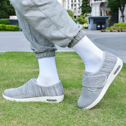 Vista 6 de Zapatos diabéticos para mujer, ancho extra ancho, malla transpirable, correa ajustable, tenis para caminar al aire libre, soporte para pies