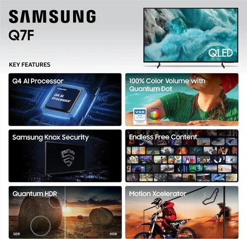 Vista 4 de Samsung - Smart TV QLED de 43 pulgadas de la serie Q7F Samsung Vision AI (modelo 2025, 43Q7F) Quantum HDR, Object Tracking Sound Lite, procesador Q4