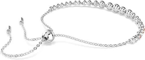 Vista 5 de Pulsera Swarovski Emily de tenis colección de joyería Cristales en tono rosa - Acabado en tono rodio