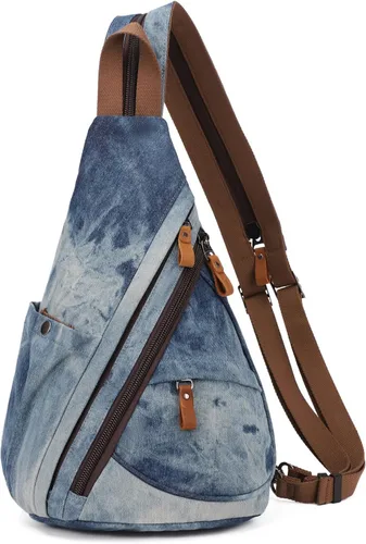 Vista 26 de KL928 Mochila de Lona Tipo Bandolera - Mochila Cruzada Pequeña para Hombro, Mochila Informal Diurna, Mochila para Hombre y Mujer (Versión Grande)