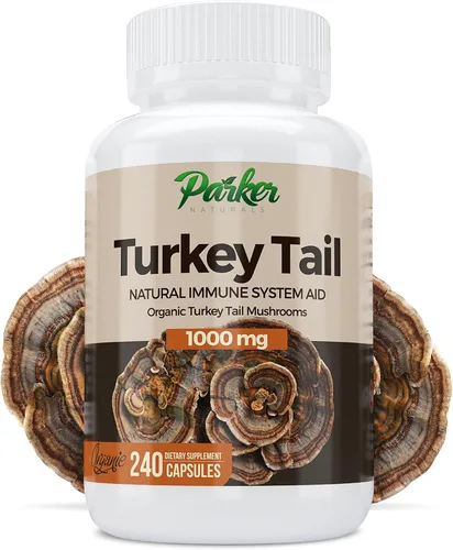 Vista 6 de Parker Naturals Cápsulas de hongos de cola de pavo - Suplemento orgánico de hongos para apoyo a la salud del sistema inmunológico - 1000 mg