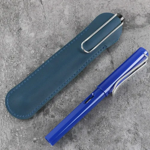 Vista 3 de Estuche de cuero para bolígrafos SENRISE con soporte para bolígrafos individual, funda protectora suave hecha a mano para bolígrafos, 1 paquete