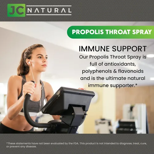 Vista 3 de JC Natural x CGM Labs - Spray de propóleo para la garganta, soluble en agua, sin alcohol. Apoyo inmunológico natural. Combate organismos nocivos