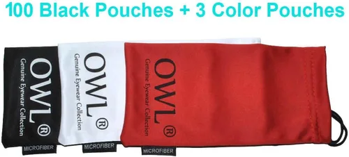 Vista 4 de Bulk Pouches For Glasses Microfiber Soft Cleaning Case Bag Black