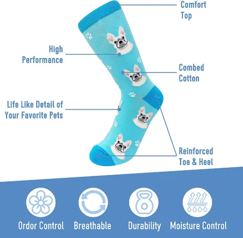Vista 2 de Socks - Fun Unisex Crazy Pet Lover Novelty Funny Gifts for Dog Lovers Cute Pattern Casual Crew One Size Fits most