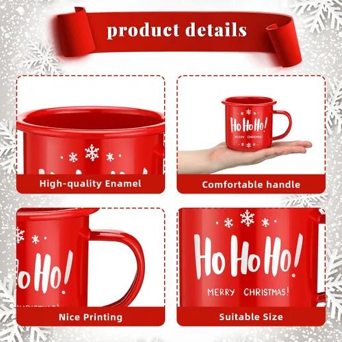 Vista 3 de Tioncy Juego de 8 tazas de café de Navidad de 12 onzas, regalos de Navidad para hombres y mujeres, regalos de agradecimiento, tazas inspiradoras