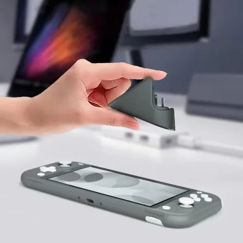 Vista 7 de Switch lite Estación de carga, Base de carga para Nintendo Switch lite con cable de carga USB C - Gris