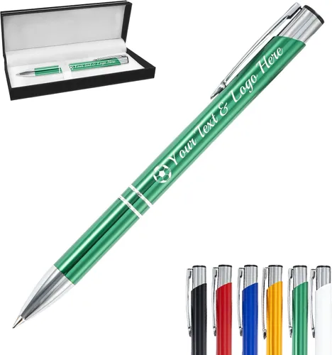 Vista 9 de Bolígrafo personalizado, 1 unidad, bolígrafo personalizado con logotipo de mensaje de nombre comercial grabado, tapa de clic de tinta negra, regalo