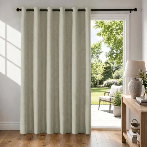 Vista 67 de Cortinas 100% opacas para dormitorio, cortinas opacas de 63 pulgadas de largo, cortinas opacas de lino para sala de estar, cortinas con ojales