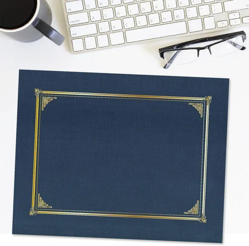 Vista 6 de Classic Linen - Fundas para certificadodocumento, 12.5 x 9.75 pulgadas, azul marino (paquete de 6)