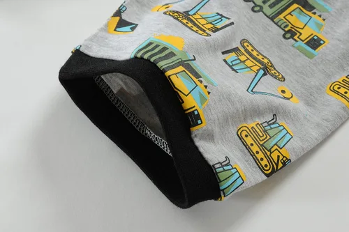 Vista 7 de Little Hand Pijamas de dinosaurio para niños pequeños, pijamas de verano con diseño de camión monstruo para niños, conjuntos cortos de 2 a 7 años