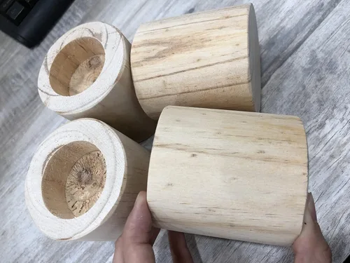Vista 7 de 4 elevadores cilíndricos de madera para sofá, silla, mesa Inner Dia.1.69",Increase Height 2",Wooden Solid Original Color,DIY