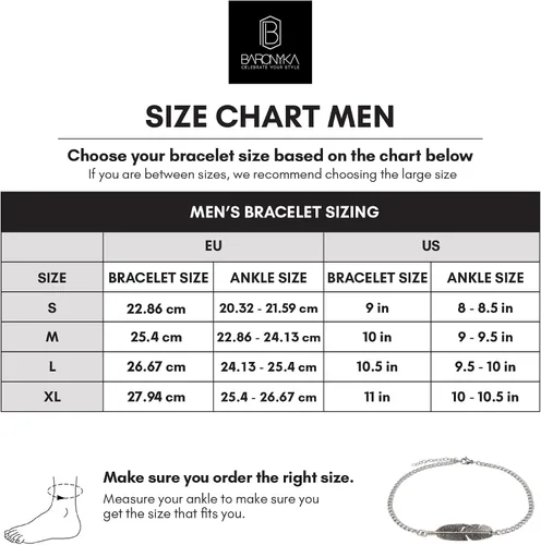 Vista 6 de Baronyka Men's Handcrafted Anklet, Wax Cord, Stainless Steel, Adjustable Length, Durable for Everyday Wear and Modern Look
