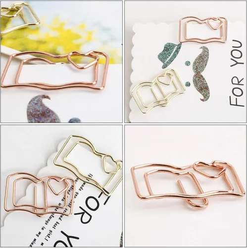 Vista 6 de Operitacx 3 Unidades Elegante Libro Forma Clips Memo Abrazaderas Suministros de Oficina Carpeta Clips Libro de Papel 20 unids*3