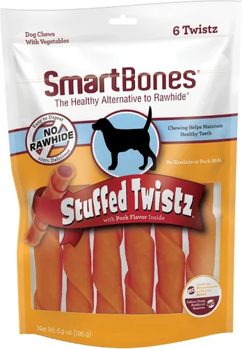 Vista 15 de SmartBones Palitos giratorios, dale a tu perro un masticable sin cuero crudo hecho con pollo y verduras reales (paquete de 100)