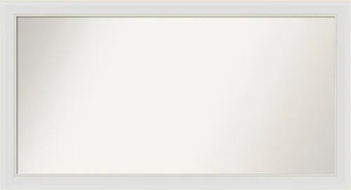 Vista 403 de Amanti Art Espejo de baño blanco para sobre el fregadero, 24 x 26 pulgadas, espejo rectangular blanco y blanco, marco de madera contemporáneo