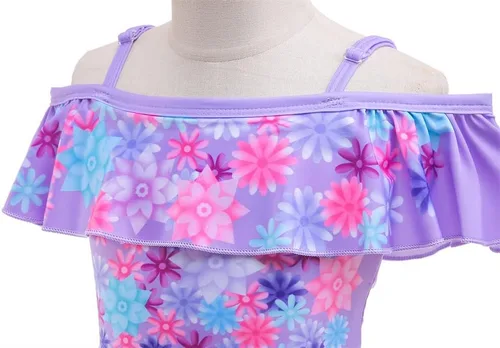 Vista 3 de Traje de baño Mirabel para niñas pequeñas, vestido de Isabella, disfraz de Louisa, conjunto mágico para la familia, traje de baño de princesa