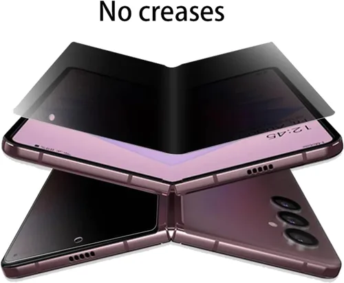 Vista 7 de Protector de pantalla antirreflejo antiespía para Samsung Galaxy Z Fold 4 5G 2022, privacidad exterior interior mate suave película antiarañazos