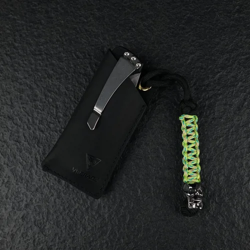 Vista 3 de VIPERAED PJ11 EDC - Funda de cuero pequeña para cinturón, funda de cuero para linterna pequeña, funda de cuero pequeña para cuchillos de cuero Negro