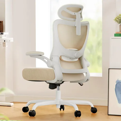 Vista 26 de Marsail - Silla ergonómica de oficina - Silla de escritorio con respaldo alto de malla y soporte lumbar ajustable, silla giratoria con ruedas