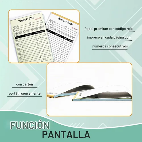 Vista 4 de Libro de recibos con cartón de 2 partes sin carbono, formularios de pedido para pequeñas empresas