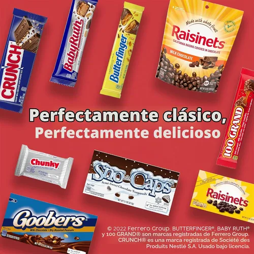 Vista 8 de Chunky, Chocolate con leche con cacahuetes y pasas, barra de caramelo envuelta individualmente, paquete compartido de 2.5 onzas cada uno, paquete