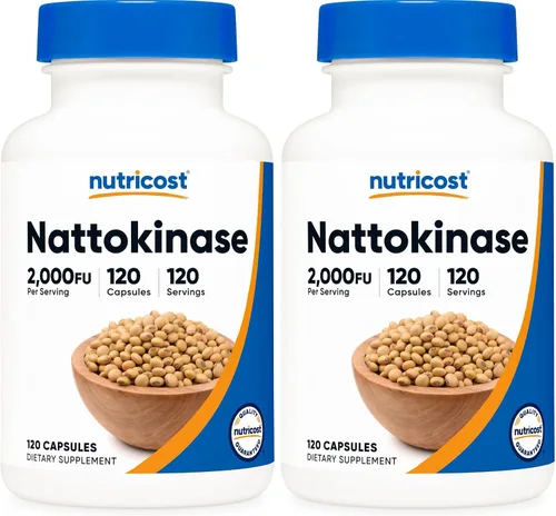 Vista 6 de Nutricost Nattokinase 2,000FU, 120 cápsulas - Sin gluten, sin OGM, apto para vegetarianos