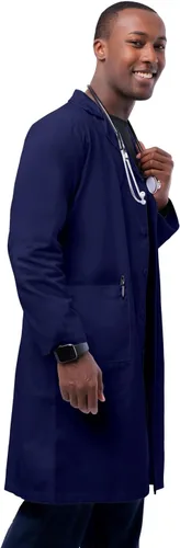 Vista 3 de Adar Universal delantal de laboratorio 99 cm con bolsillos internos para hombre Azul marino