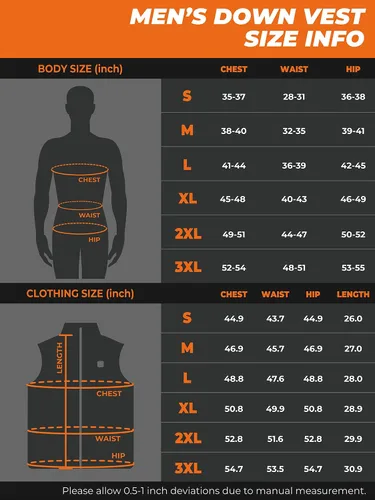 Vista 7 de ORORO Upgraded Battery Men's Heated Vest with 90% Down and Detachable Hood, Lightweight Heated Down Vest with Battery Pack
