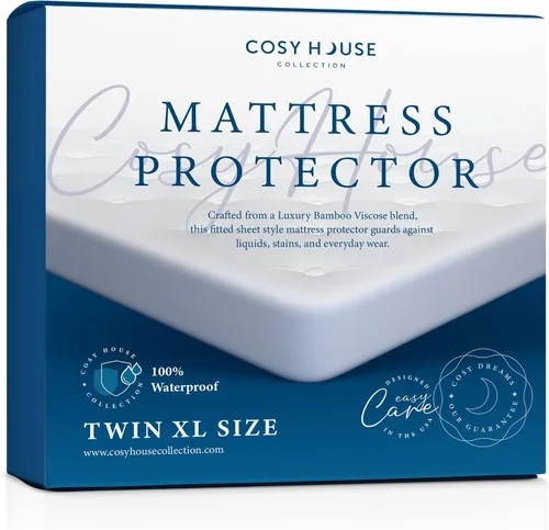 Vista 9 de Cosy House Collection Protector de colchón de lujo, mezcla de rayón derivado del bambú, artículos esenciales para habitación de dormitorio