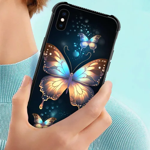 Vista 243 de Funda compatible con iPhone 8, a prueba de golpes, antiarañazos, bandera de ciervos de cola blanca de grano de madera estadounidense