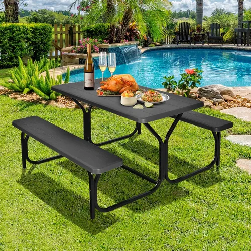 Vista 2 de Mesa de picnic al aire libre, negro