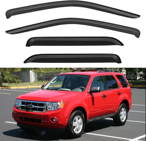Vista 192 de YQAUTEC - Viseras para ventana, protectores contra la lluvia, compatibles con Subaru WRX 2015-2021, deflectores de viento para ventanas, viseras