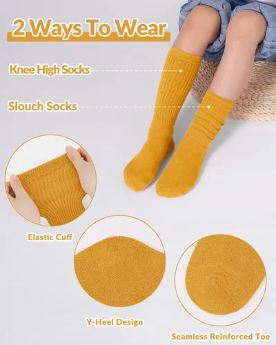 Vista 4 de Witwot Calcetines largos deportivos para niñas y niñas pequeñas